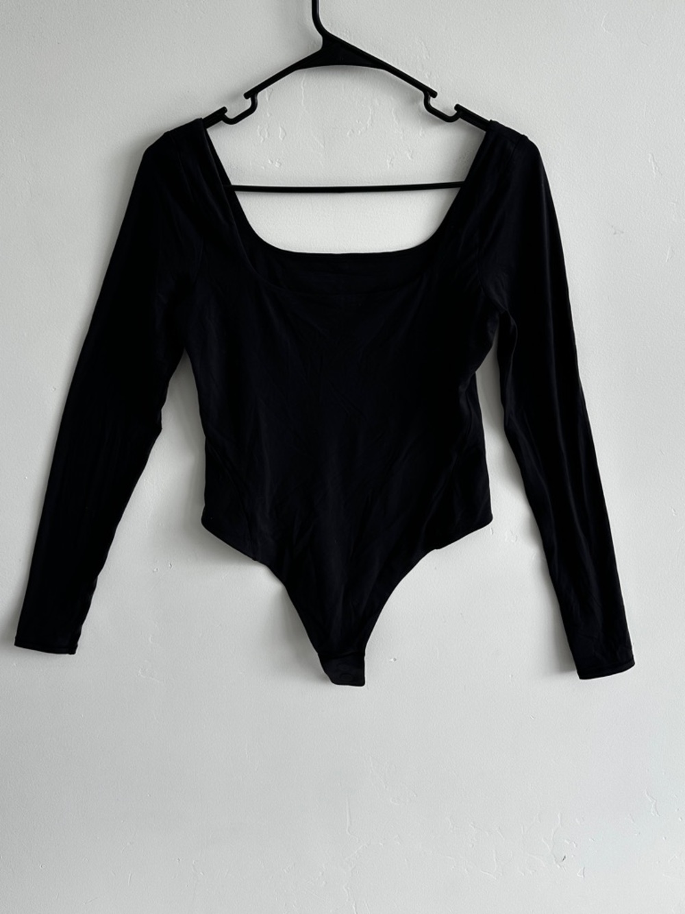 Lululemon Wundermost Nulu Square-Neck Long-Sleeve Bodysuit Black Medium